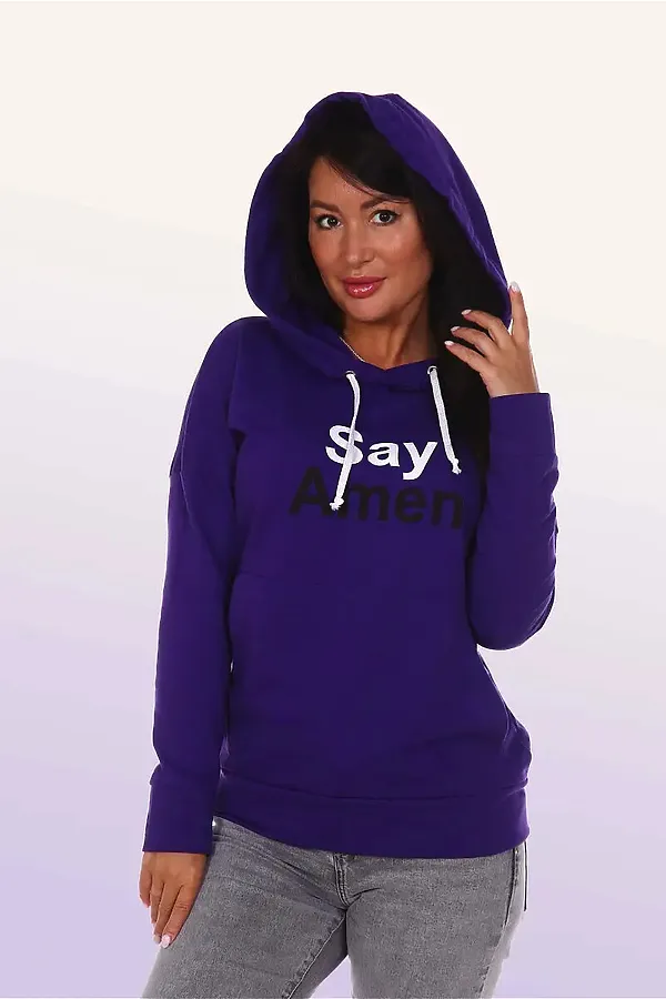 Худи с капюшоном арт. 1031 НАТАЛИ, фиолетовый - фото 1