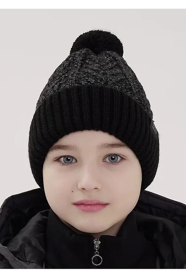 Шапка CLEVER, чёрный/меланж т.серый - фото 1