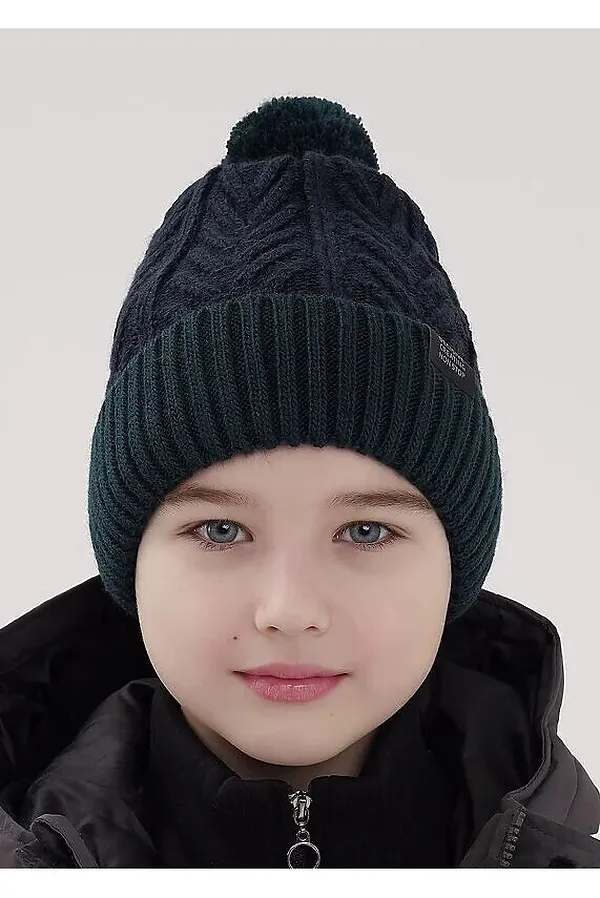 Шапка CLEVER, т.зелёный/т.синий - фото 1