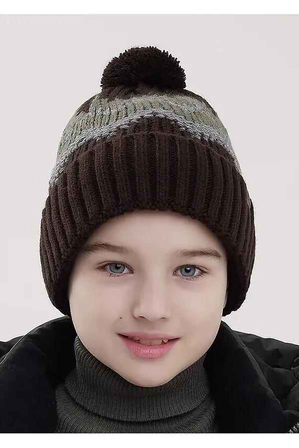 Шапка CLEVER, т.коричневый/хаки - фото 1