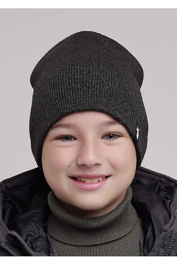 Шапка CLEVER, меланж т.серый - фото 1