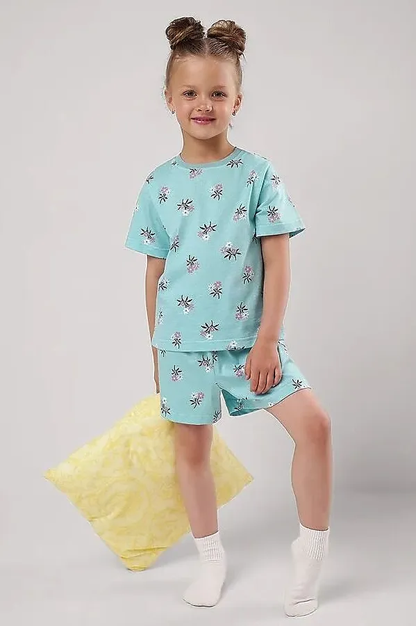 Пижама CLEVER, св.бирюзовый/т.коричневый - фото 1