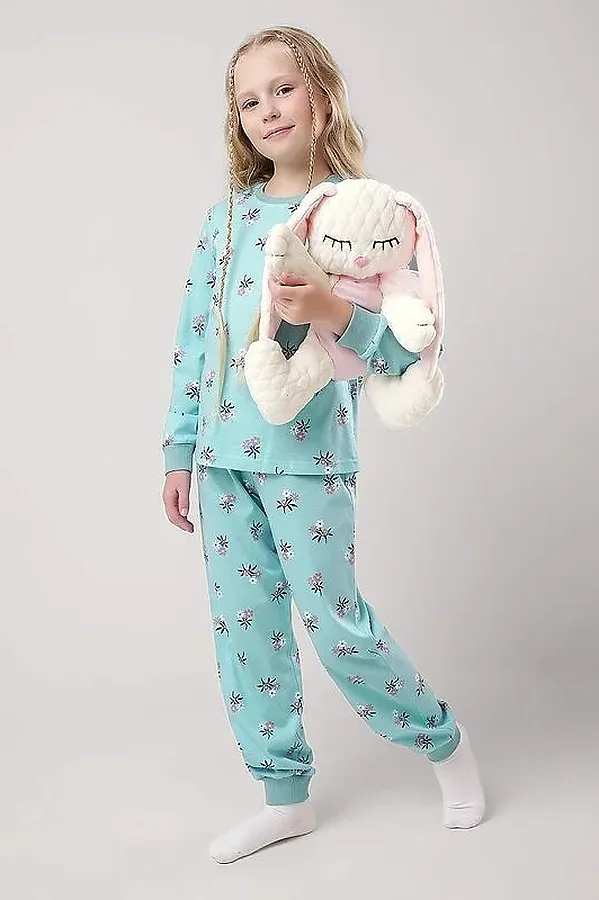 Пижама CLEVER, св.бирюзовый/т.коричневый - фото 1