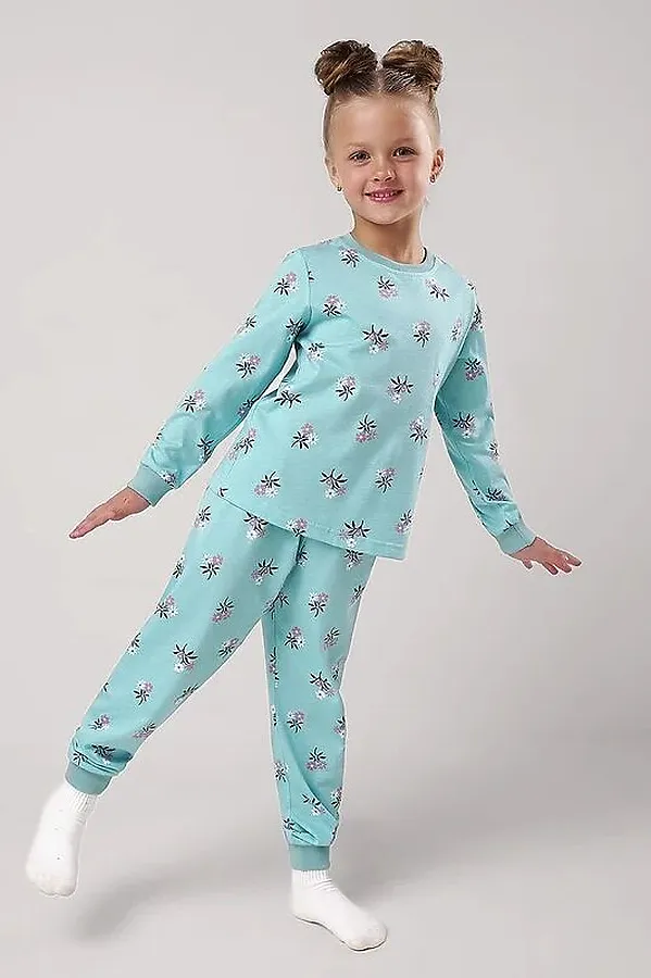 Пижама CLEVER, св.бирюзовый/т.коричневый - фото 1