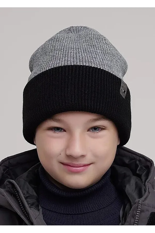 Шапка CLEVER, меланж серый/чёрный - фото 1
