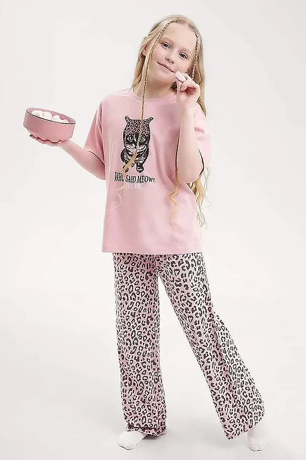 Пижама CLEVER, св.розовый/т.серый - фото 1