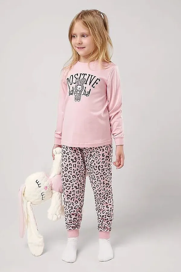 Пижама CLEVER, св.розовый/т.серый - фото 1