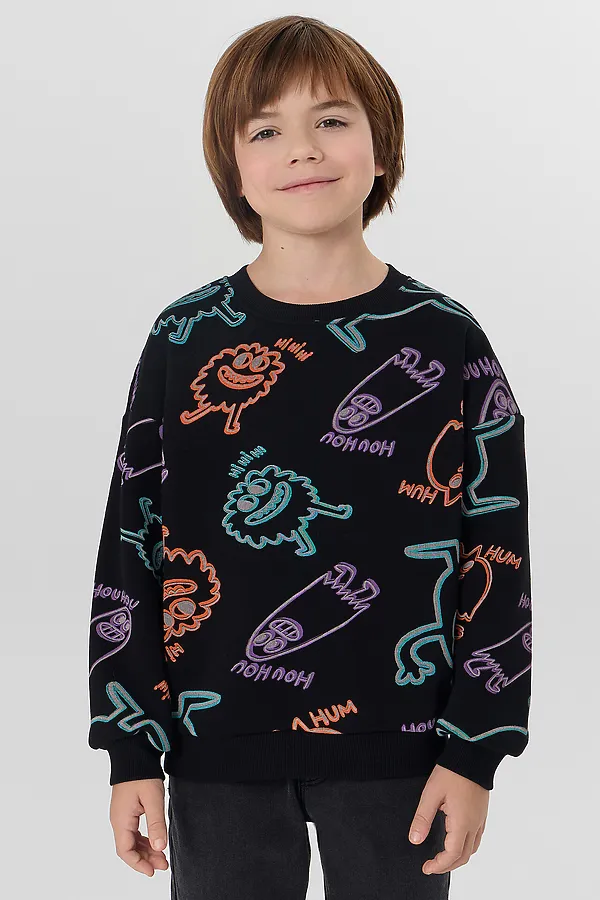 Свитшот MARK FORMELLE, призраки на черном - фото 1