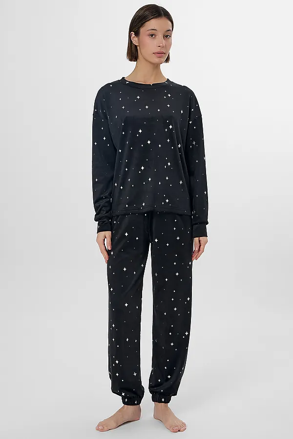 Пижама MARK FORMELLE, звезды на черном - фото 1