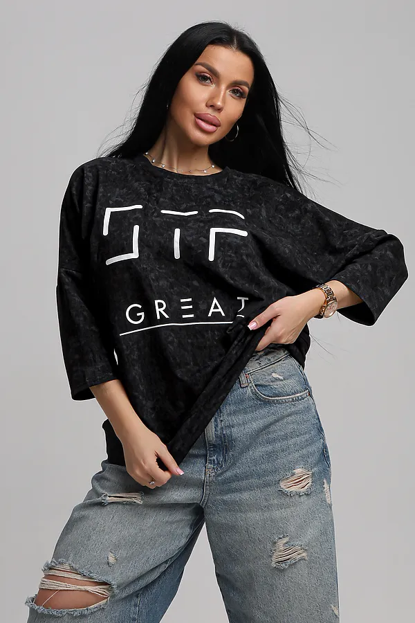 Свитшот 375702 НАТАЛИ, черный - фото 1