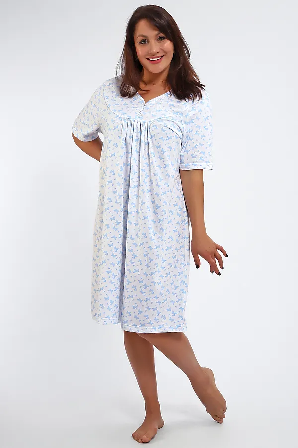 Сорочка 88126 НАТАЛИ, бабочки на белом - фото 1