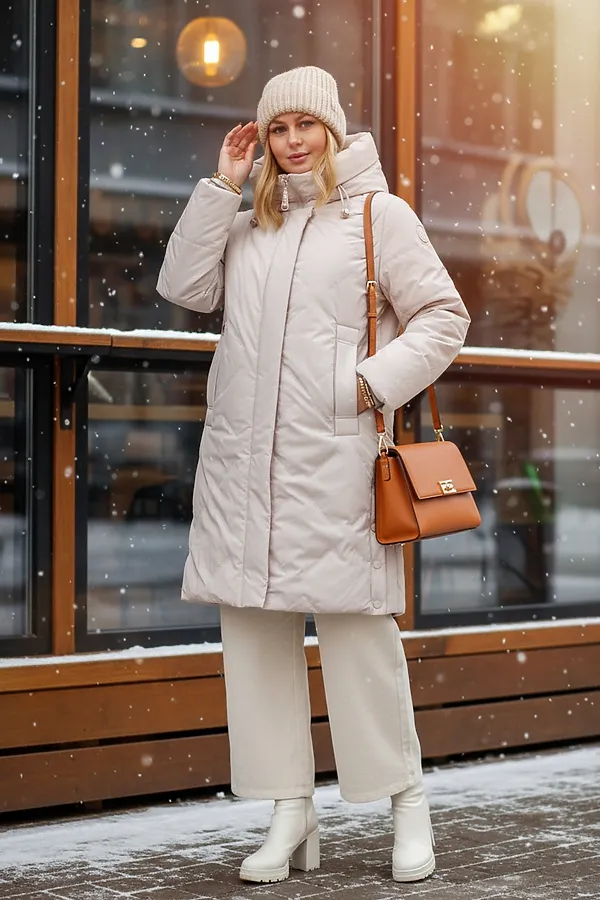 Куртка верблюжья шерсть, арт. 316 НАТАЛИ, светло-бежевый - фото 1