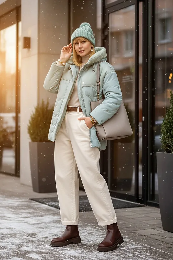 Куртка верблюжья шерсть арт. 318 НАТАЛИ, бирюзовый - фото 1