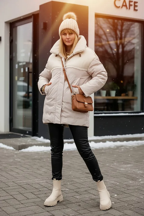 Куртка верблюжья шерсть арт. 318 НАТАЛИ, светло-бежевый - фото 1