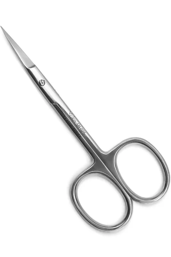 YOKO Ножницы маникюрные для кутикулы изогнутые / Classic Series SN 025, глянцевые, ручная заточка, 10,2 см KRISTALLER, серебристый - фото 1