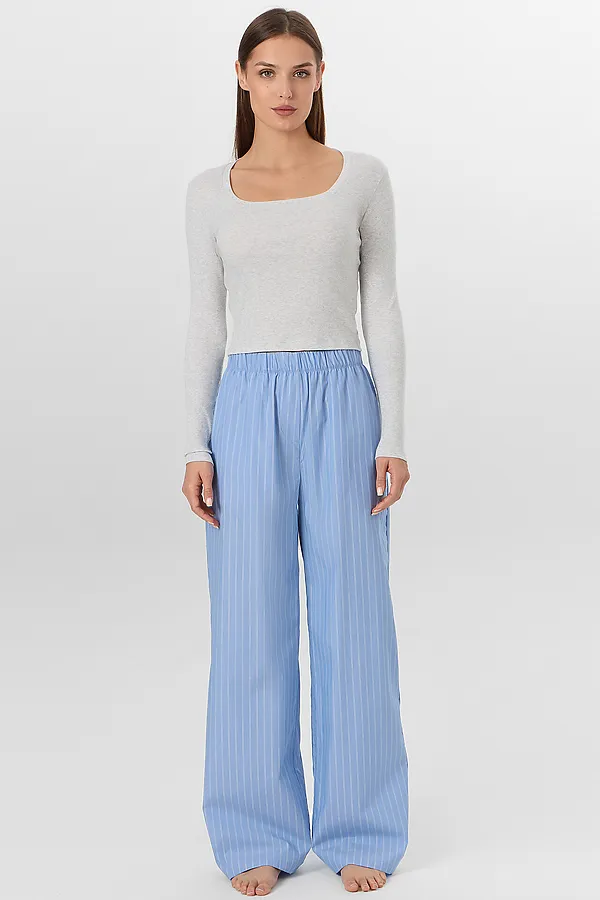 Пижама MARK FORMELLE, серый меланж 4306-а +белые полосы на т.голубом - фото 1