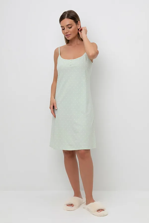 Сорочка VERY NEAT, пастельно-зеленый,горошек - фото 1