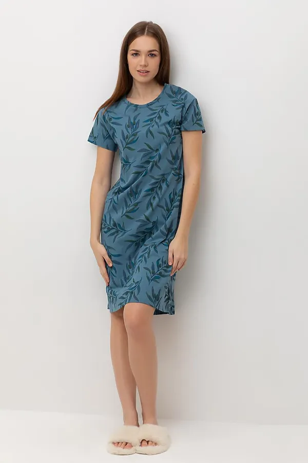 Сорочка VERY NEAT, голубой мираж,оливковая ветвь - фото 1