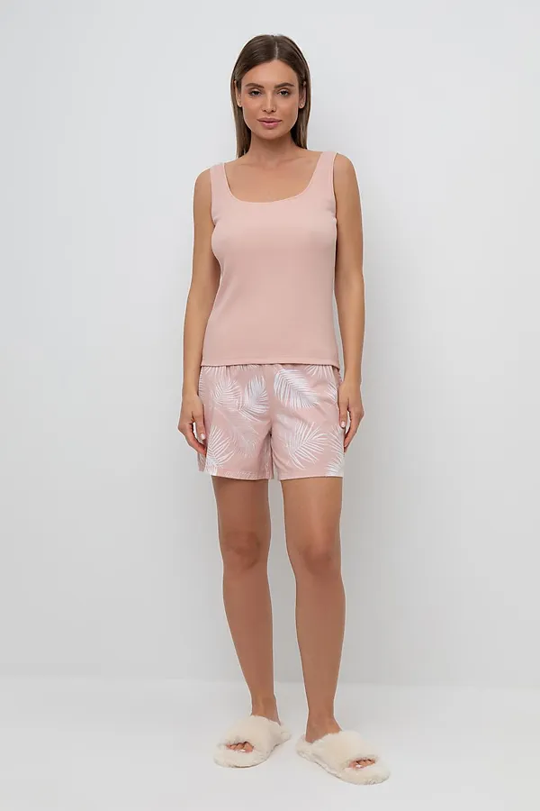 Пижама VERY NEAT, дымчатая роза,листья пальмы - фото 1