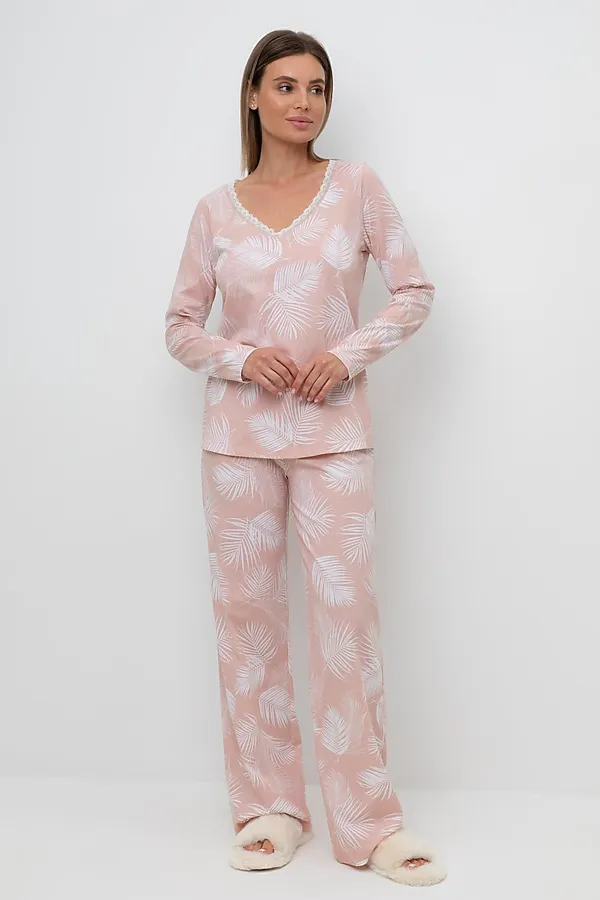 Пижама VERY NEAT, дымчатая роза,листья пальмы - фото 1