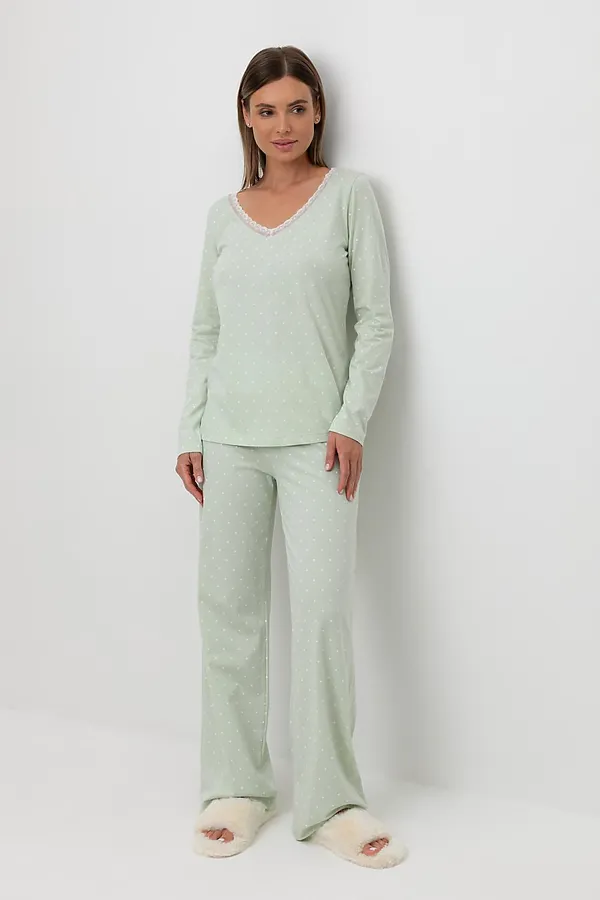 Пижама VERY NEAT, пастельно-зеленый,горошек - фото 1
