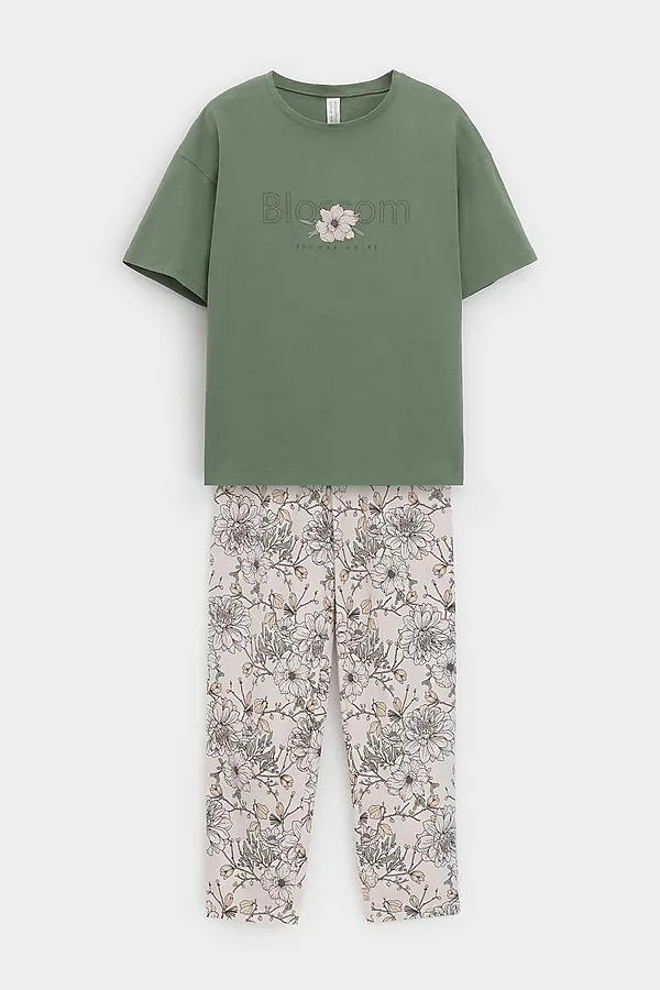 Пижама VERY NEAT, папоротник,крупные цветы - фото 1