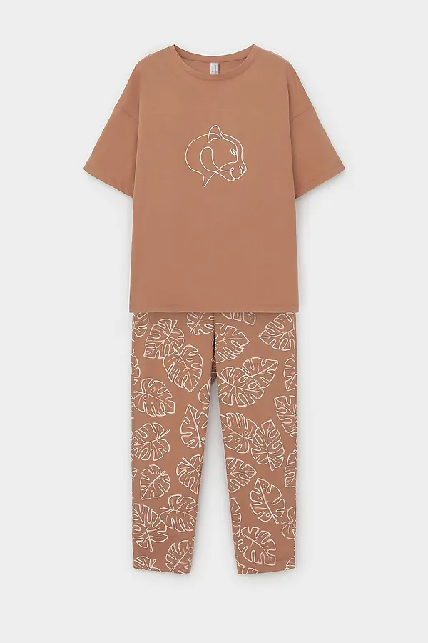 Пижама VERY NEAT, пробковое дерево,тропические листья - фото 1