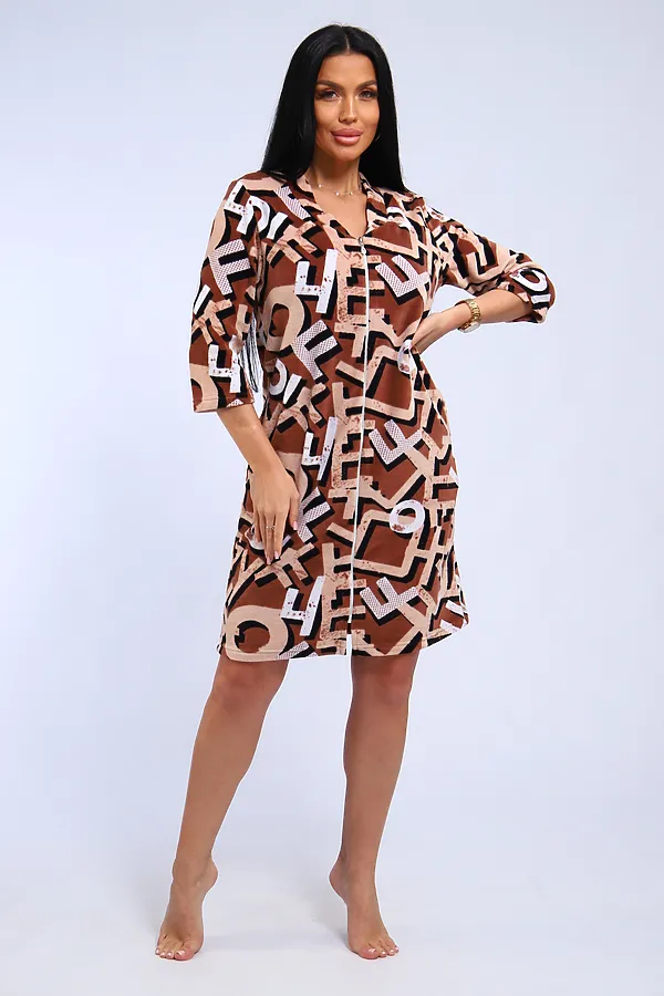 Халат 342 НАТАЛИ, светло-коричневый - фото 1