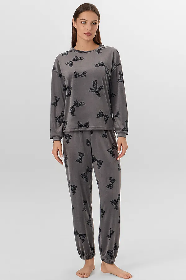 Пижама MARK FORMELLE, бантики на сером - фото 1