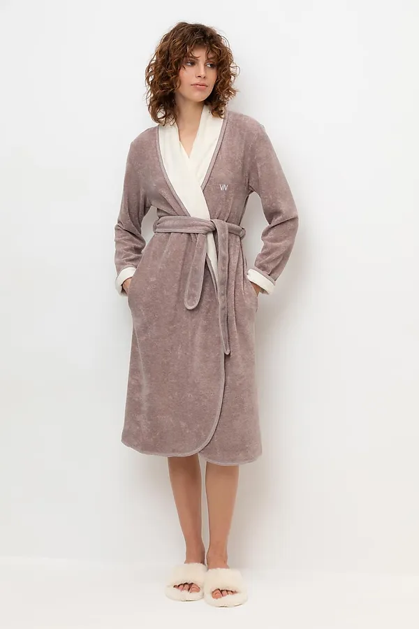 Халат VERY NEAT, кофейный меланж - фото 1