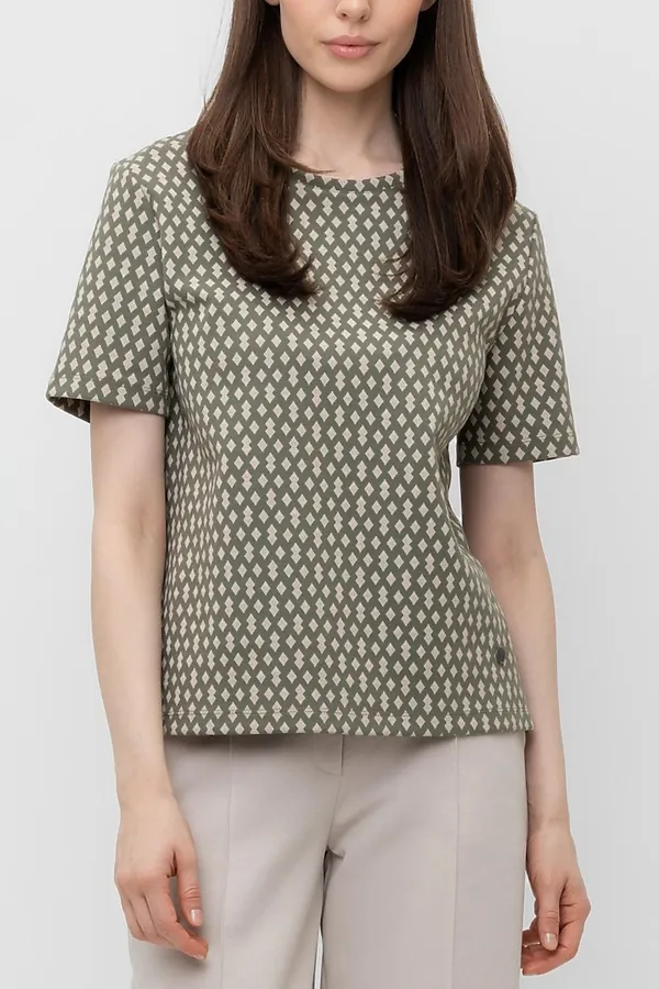 Футболка VERY NEAT, оливковый серый,ромбики - фото 1