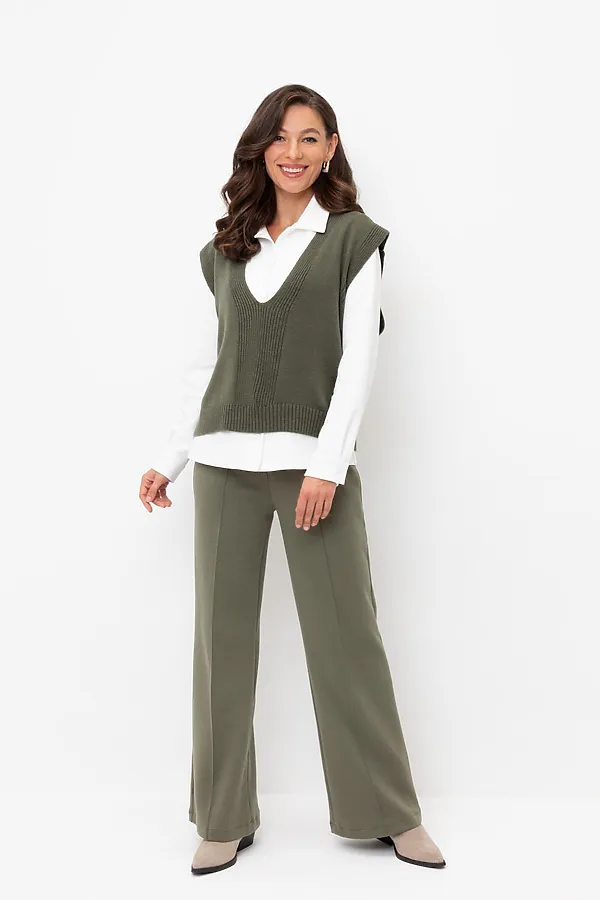 Брюки VERY NEAT, оливковый серый - фото 1