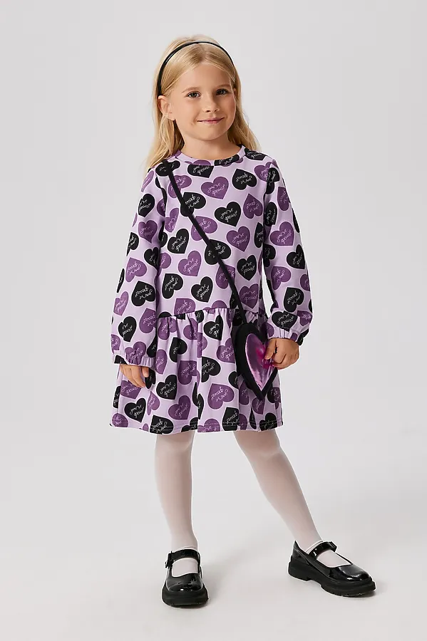 Комплект (Платье+Сумка) ACOOLA, фиолетовый принт - фото 1