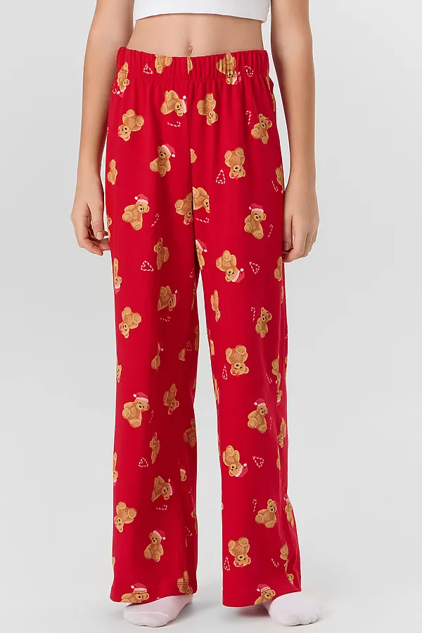 Брюки MARK FORMELLE, нг медвежата на красном - фото 1