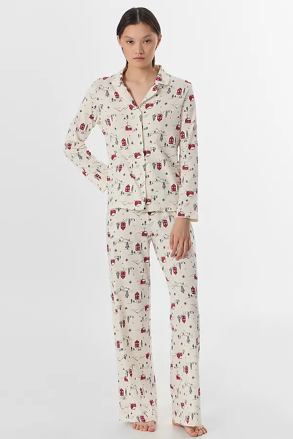 Пижама MARK FORMELLE, домики на молочном - фото 1