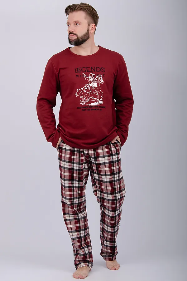 Пижама с брюками Аллюр НАТАЛИ, бордовый - фото 1