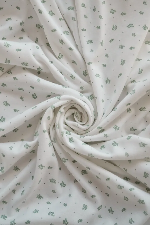 Простыня 120*60 для новорожденных НАТАЛИ, зеленые цветы - фото 1