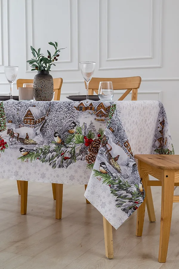 Скатерть Студеная пора НАТАЛИ, белый - фото 1