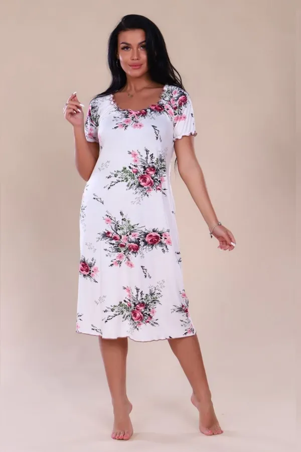 Сорочка из вискозы 916 НАТАЛИ, молочный - фото 1