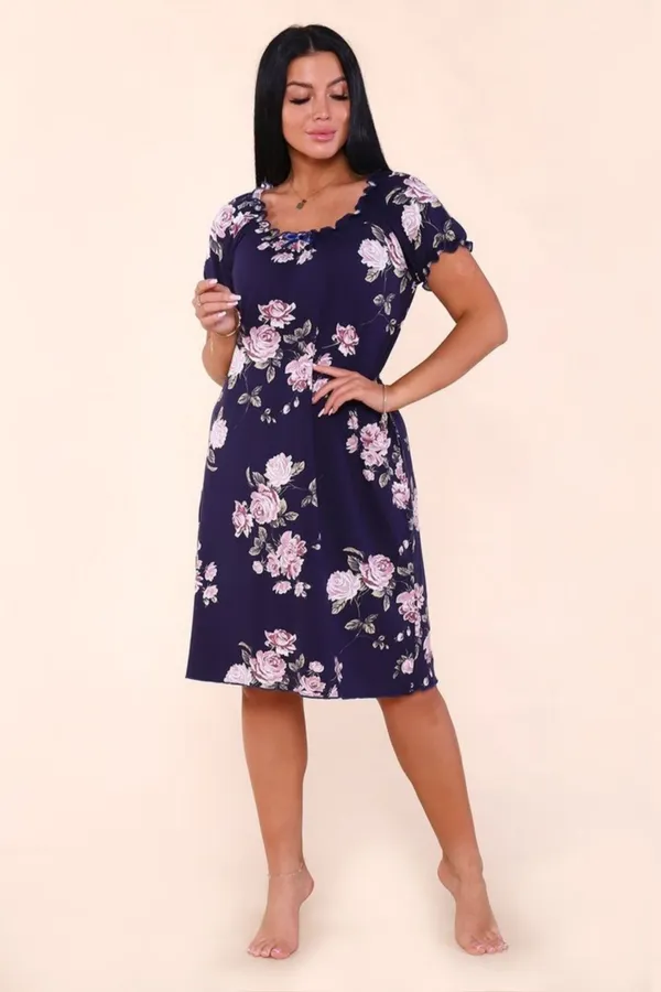 Сорочка из вискозы 916 НАТАЛИ, темно-синий - фото 1