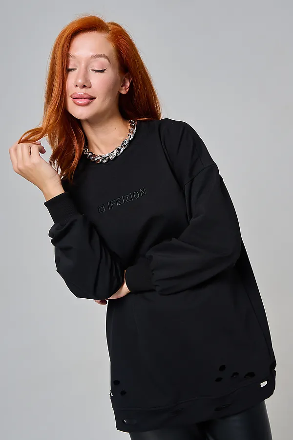 67188 толстовка женская НАТАЛИ, черный - фото 1