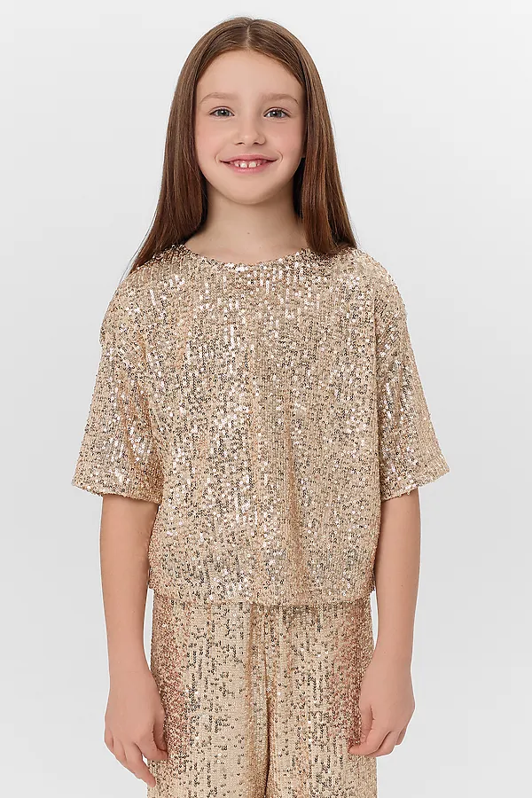 Блузка MARK FORMELLE, золотистые пайетки - фото 1