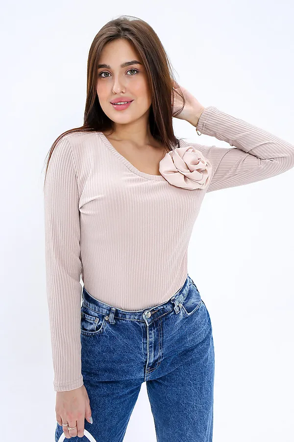 Лонгслив Роза НАТАЛИ, молочный - фото 1