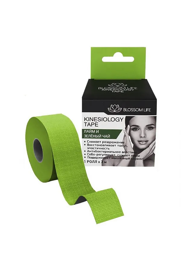 Blossom Life Кинезио тейп для лица лайм и зелёный чай, 3 м KRISTALLER, лайм и зелёный чай - фото 1
