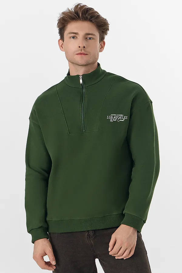 Толстовка MARK FORMELLE, т.зеленый +печать - фото 1