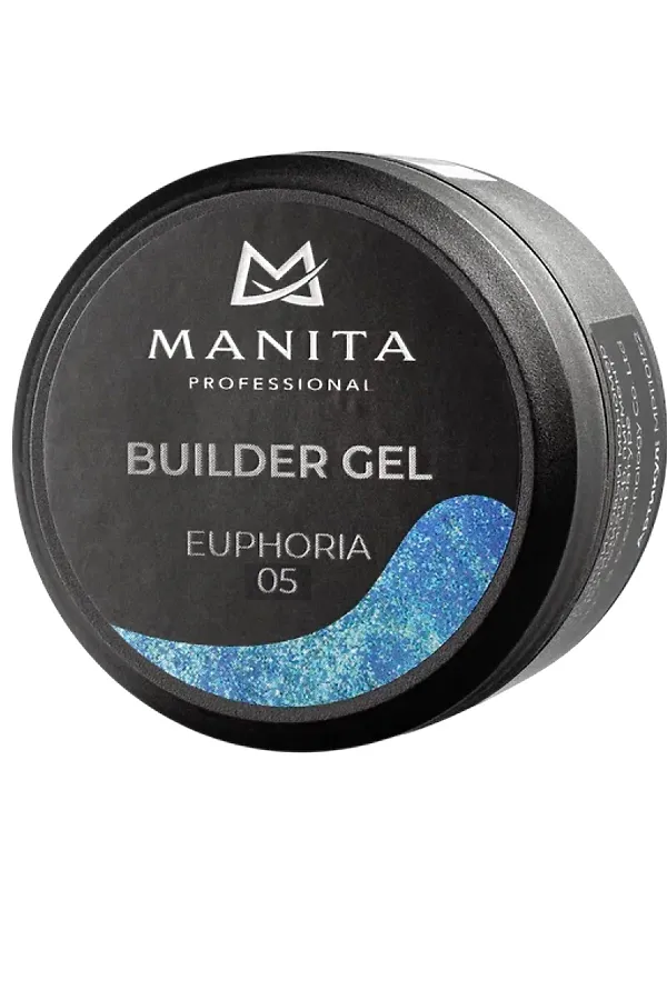 Manita Professional Гель моделирующий для ногтей с хлопьями юки / Builder Gel Euphoria №05, 15 мл KRISTALLER, euphoria №05 - фото 1