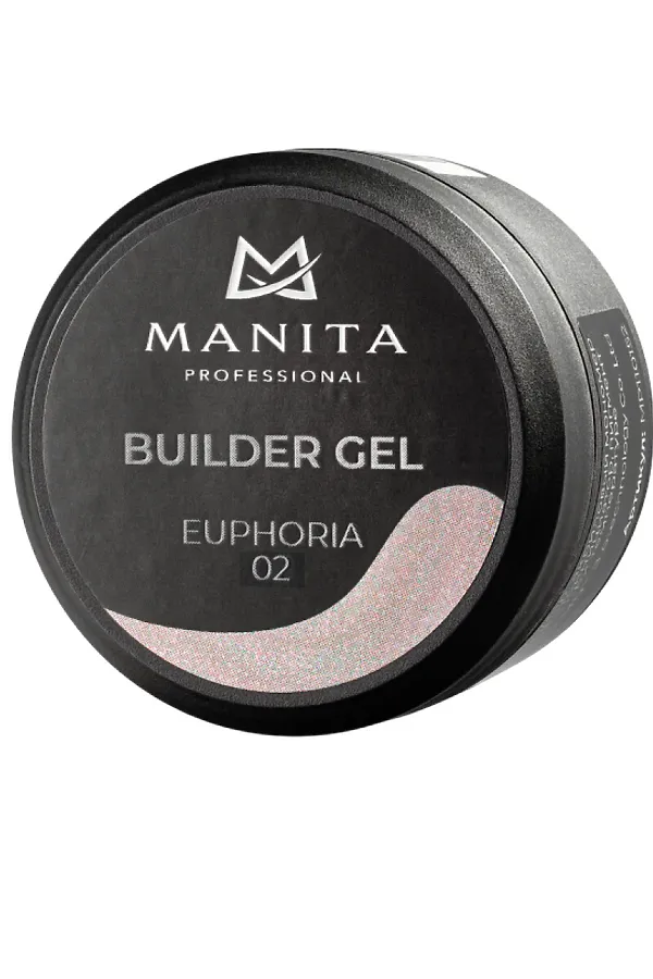 Manita Professional Гель моделирующий для ногтей с хлопьями юки / Builder Gel Euphoria №02, 15 мл KRISTALLER, euphoria №02 - фото 1