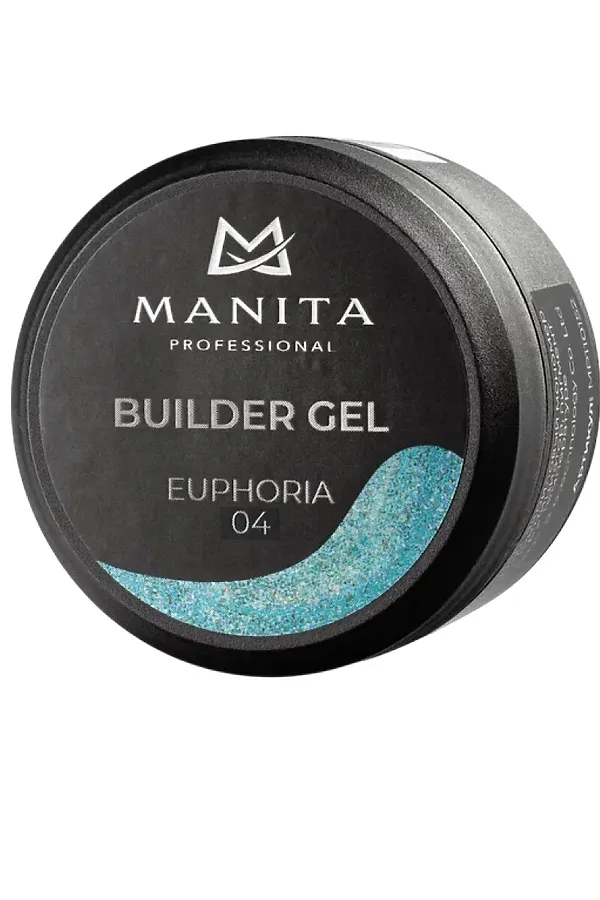 Manita Professional Гель моделирующий для ногтей с хлопьями юки / Builder Gel Euphoria №04, 15 мл KRISTALLER, euphoria №04 - фото 1