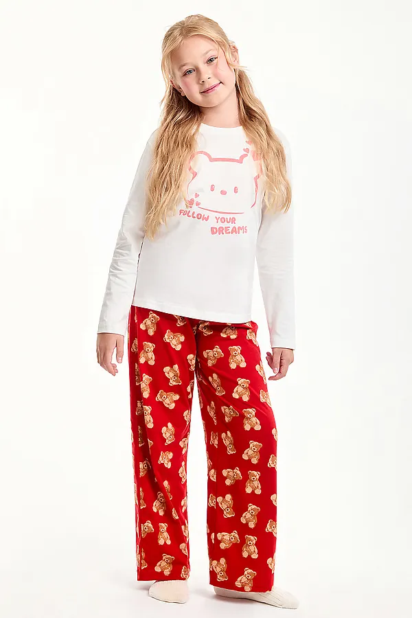 Пижама SMENA, молочный/красный - фото 1