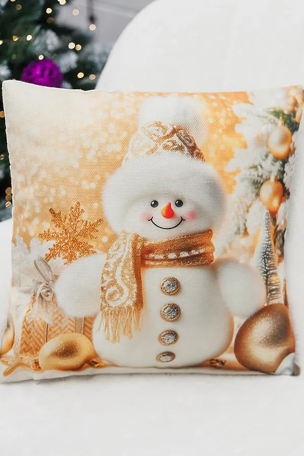 Наволочка декоративная новогодняя 2 шт рогожка НАТАЛИ, гномвзолоте - фото 1